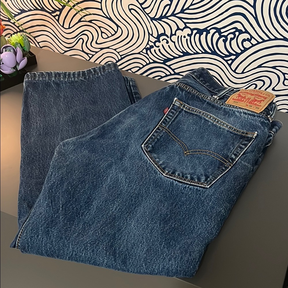 Vintage 505 Levi's Blue Straight Jeans Classic Denim